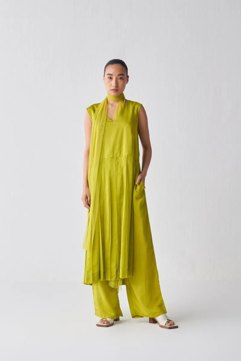 Waist Pleat Tunic - Lime