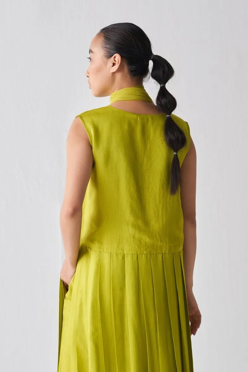 Waist Pleat Tunic - Lime