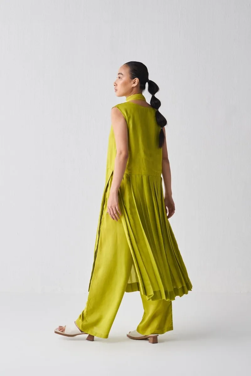 Waist Pleat Tunic - Lime