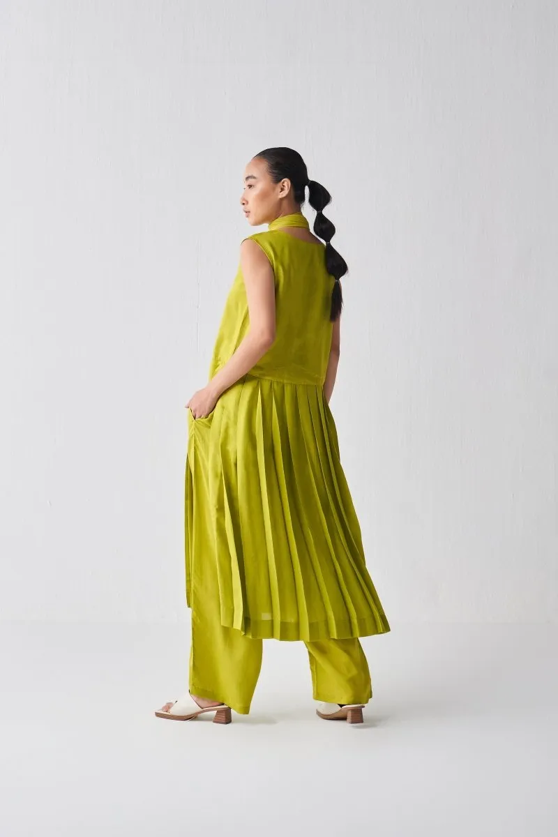 Waist Pleat Tunic - Lime