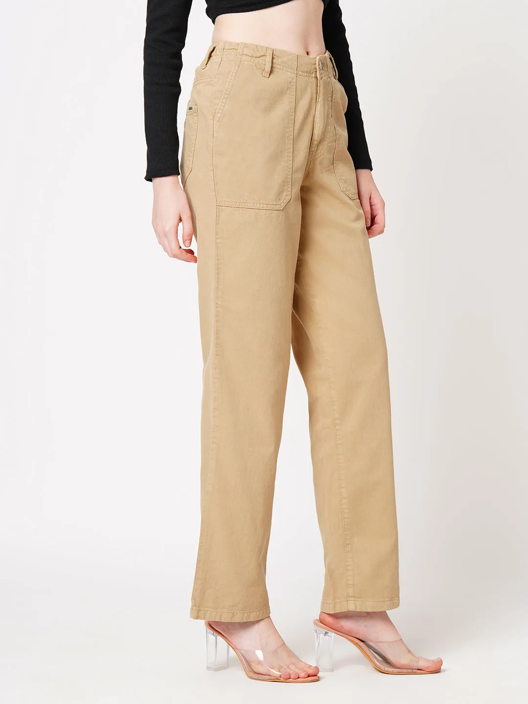 Women High-Rise Loose Straight Jeans