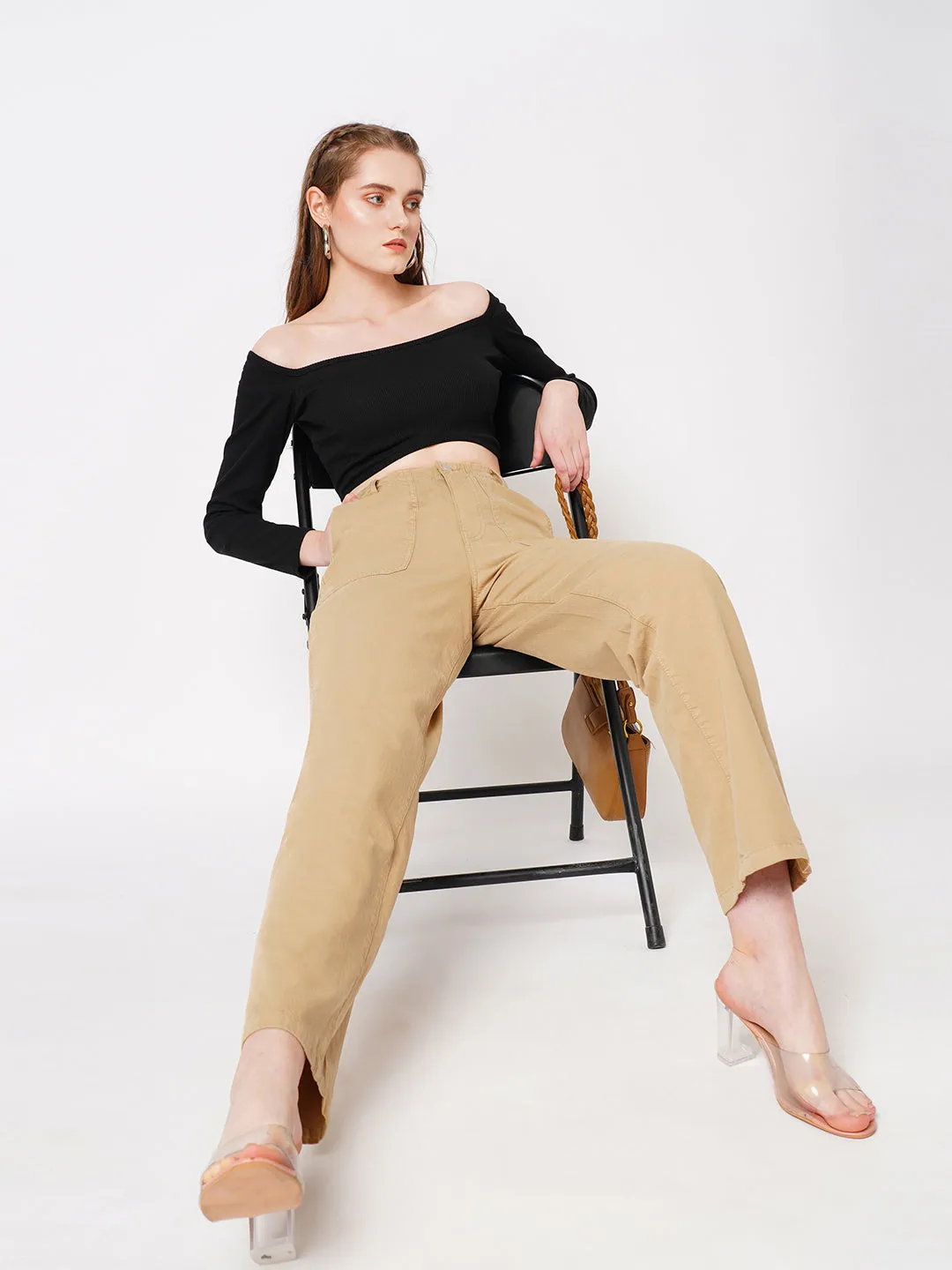 Women High-Rise Loose Straight Jeans