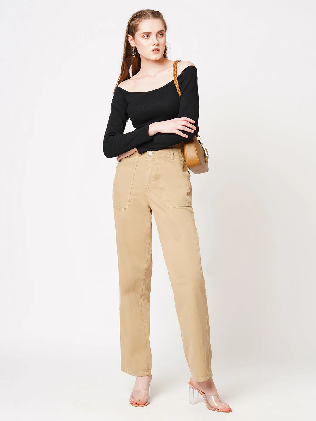 Women High-Rise Loose Straight Jeans