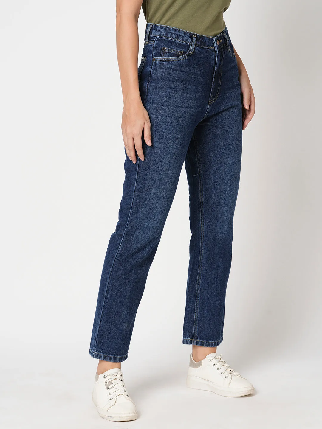 Women High-Rise Relaxed Straight Fit Jeans